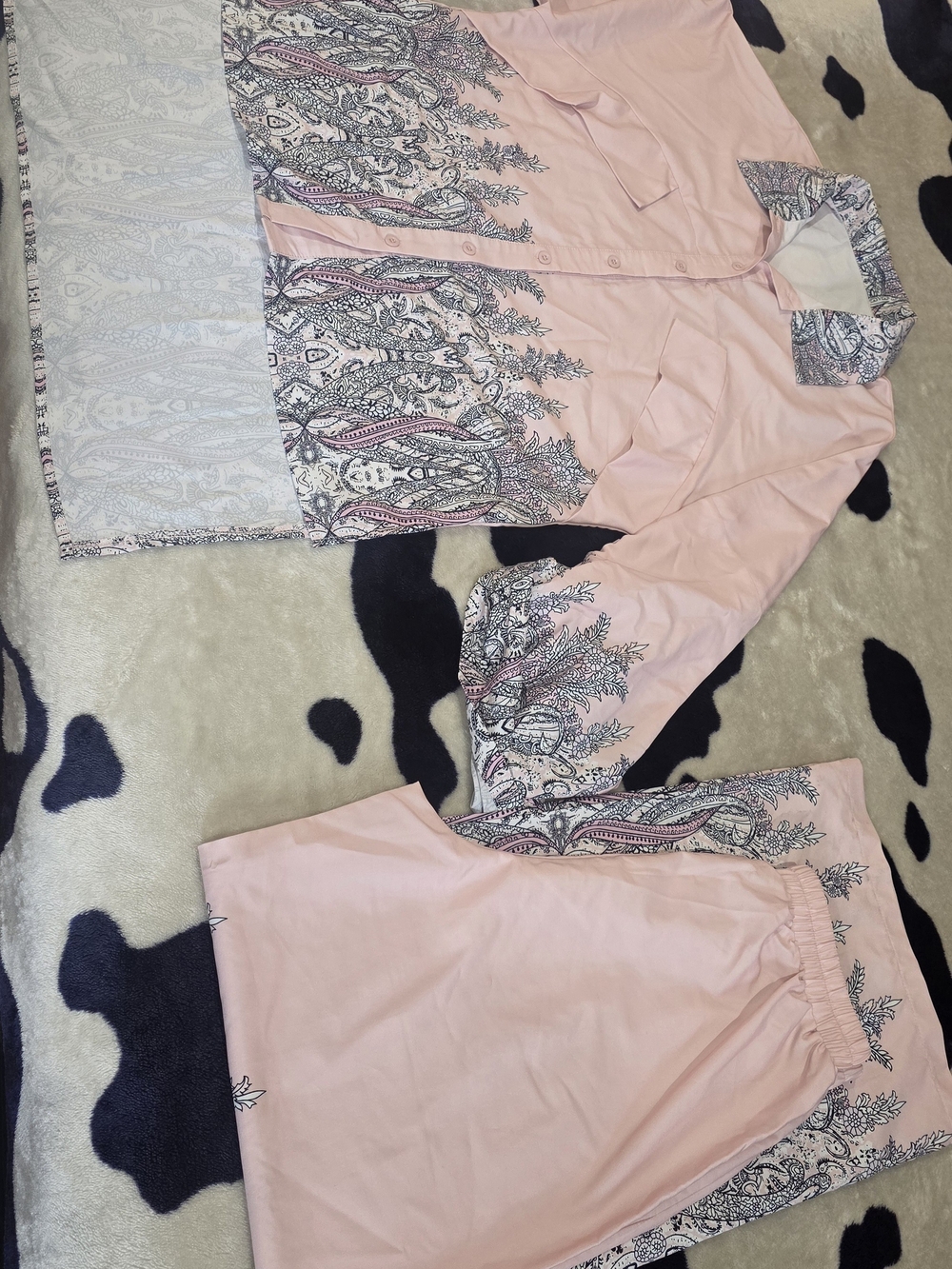 & Other Stories Pink Paisley Border Skirt Set